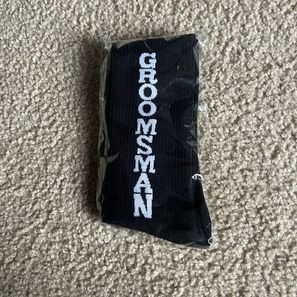 Amazon Black and White Groomsman Socks